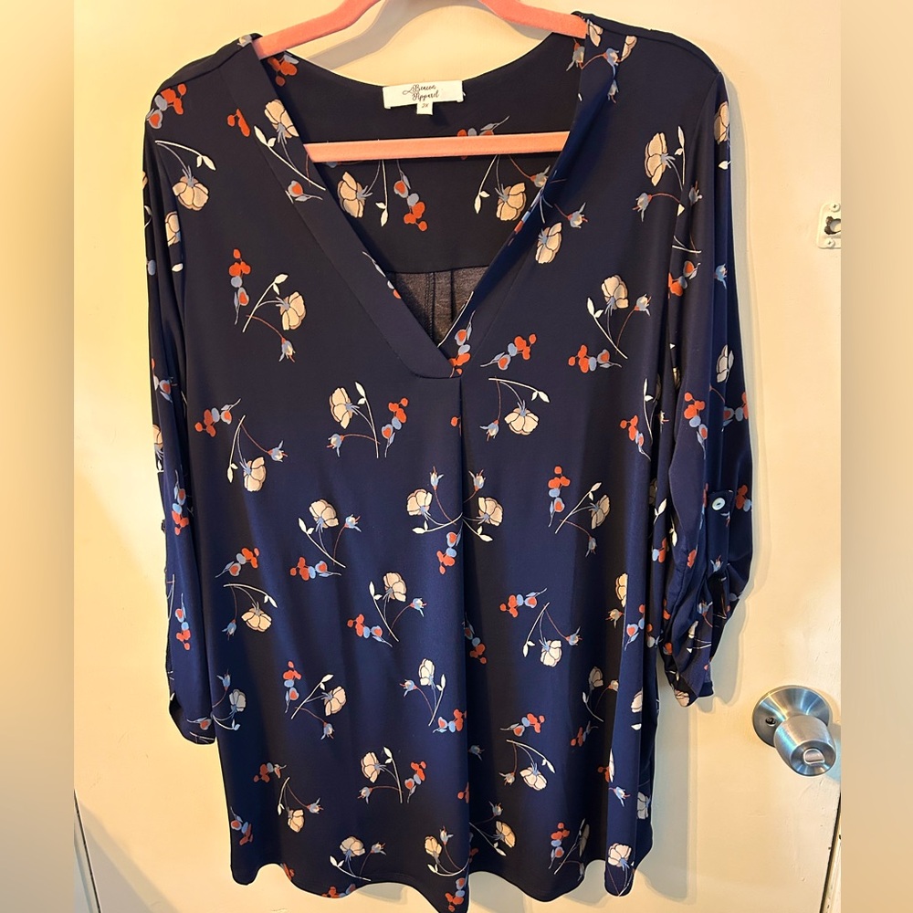 Beacon Patty roll tab knit top